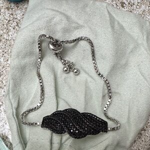 Elegant Black and 925 Silver Bracelet